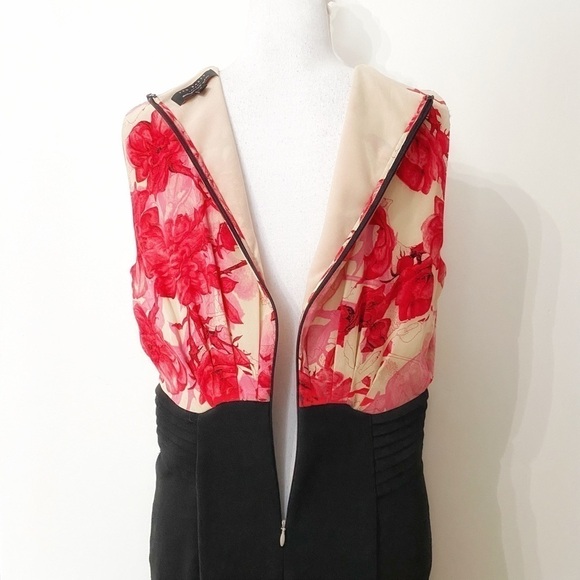 TED BAKER DEGA BLACK PINK RED FLORAL COWL NECK SLEEVELESS SHEATH FORMAL DRESS - Picture 7 of 10